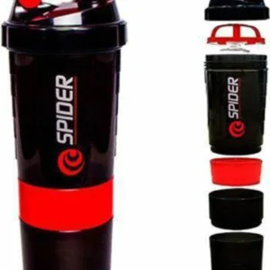 Spider Shaker with Double Compartment & Mixing Whisk – Fitness Utility Edition