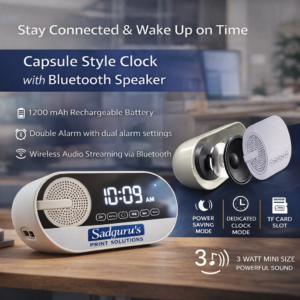 Time Wave Nemo Capsule Style Clock with BT Speaker