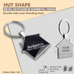 Hut Shape Metal Keychain – Double Side Laser Engraved Edition