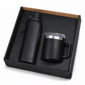 Square Insulated Bottle with Foggy SS Mug – Premium Hydration Gift Set