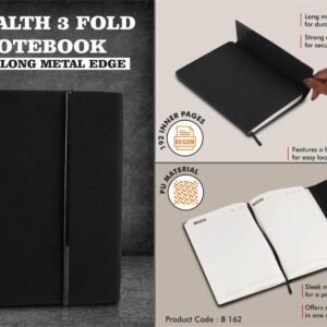 Stealth 3-Fold Diary with Long Metal Edge – Executive Matte Edition