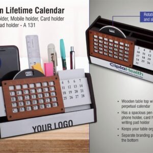 Wooden Lifetime Calendar Desk Organizer – Multi-Utility Premium Edition