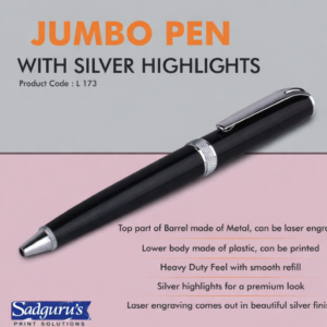 Jumbo Pen with Silver Highlights – Bold Signature Writing Edition