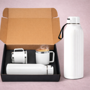 3 Pc Gift Set – Hexa Insulated Steel Bottle with 2 Cups