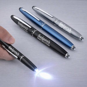 Daniel Matt Stylus Pen with Torch – 3-in-1 Chrome Executive Edition
