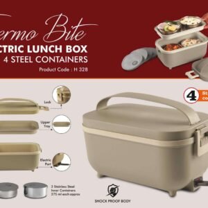 ThermoBite Electric Lunch Box with 4 Steel Containers – Advanced Heating Edition