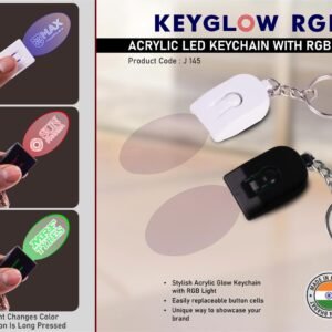 KeyGlow RGB Acrylic LED Keychain (Ovel Shape)– Multi-Color Glow Branding Edition