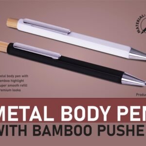 Metal Body Pen with Bamboo Pusher – Eco Premium Executive Edition