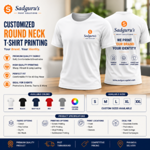 Customized Round Neck T-Shirt Printing